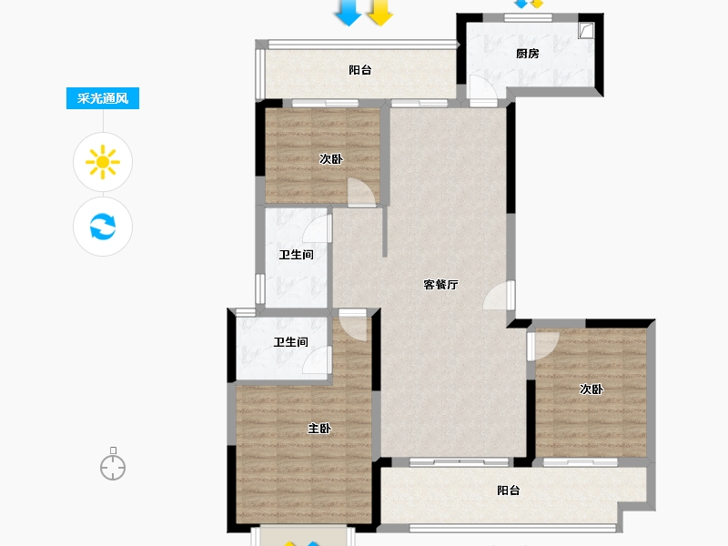 江西省-南昌市-江投中鼎璟城云府-116.72-户型库-采光通风