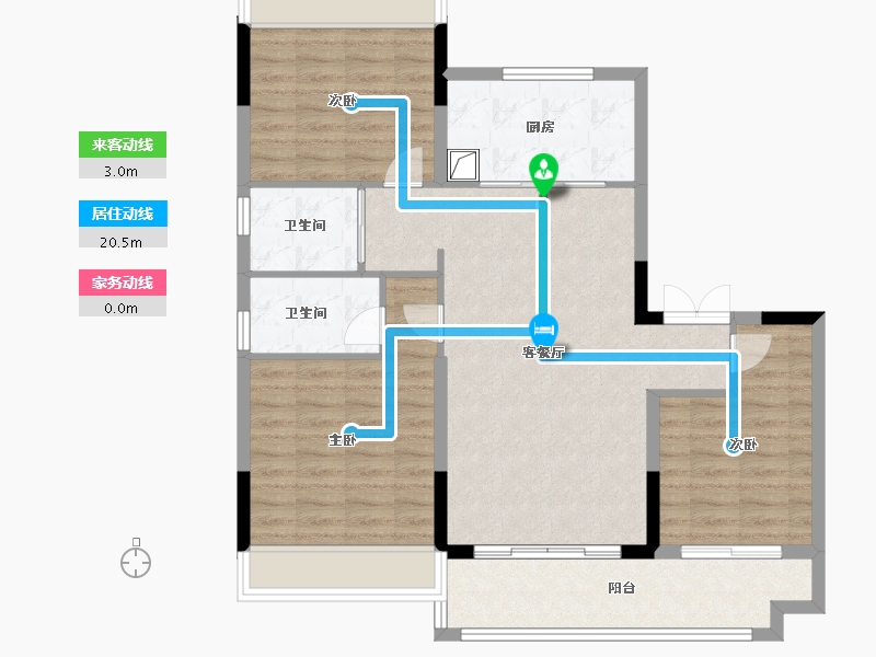 江苏省-南通市-鹤城碧桂园-95.04-户型库-动静线