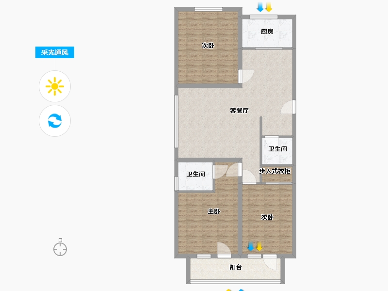 河北省-廊坊市-福顺家园-110.00-户型库-采光通风