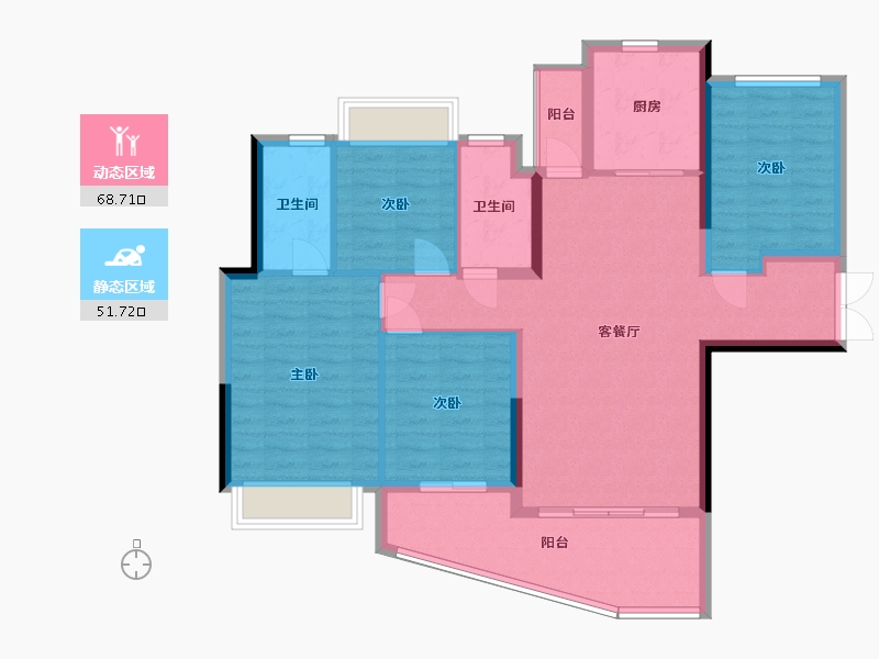 四川省-成都市-陆肖TOD麓鸣九天-114.40-户型库-动静分区