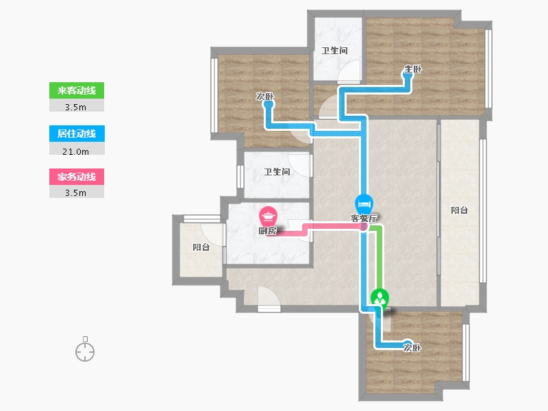 重庆-重庆市-御景悦来源鹭一期-82.35-户型库-动静线