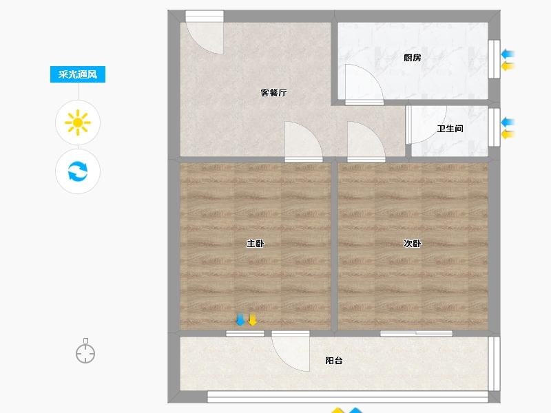 陕西省-西安市-陕建三建集团安东街小区-47.00-户型库-采光通风