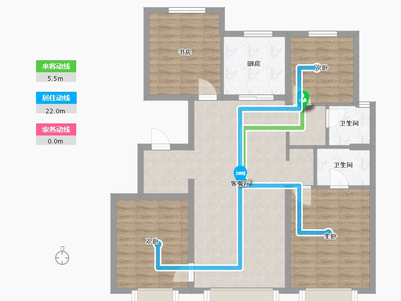 河北省-唐山市-金域蓝湾-108.00-户型库-动静线