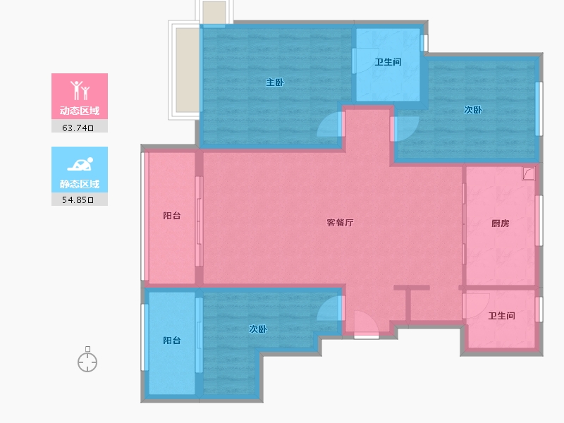 山东省-济南市-龙湖春江悦茗-105.66-户型库-动静分区