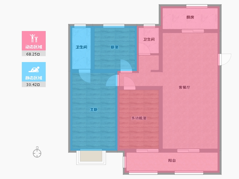 河北省-石家庄市-厚德中央锦城-104.29-户型库-动静分区