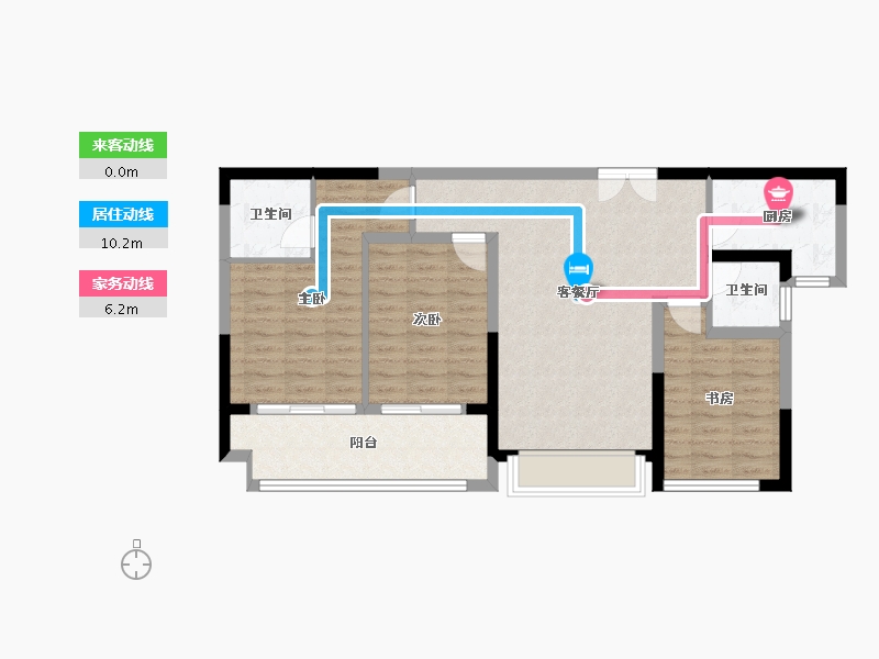 陕西省-榆林市-万民新天地住宅小区中核华兴项目部-97.00-户型库-动静线