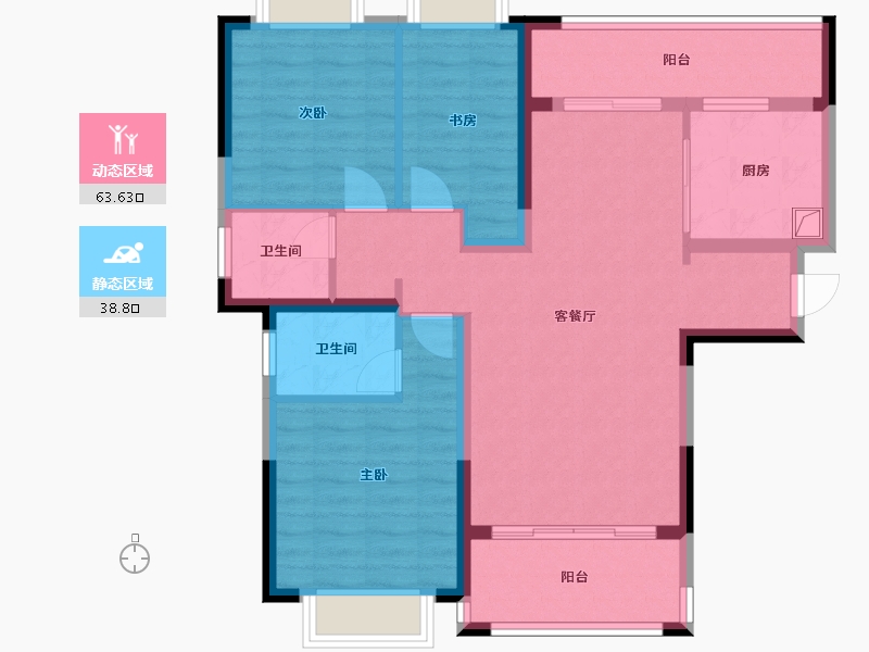 湖南省-湘西土家族苗族自治州-吉凤逸品-96.80-户型库-动静分区