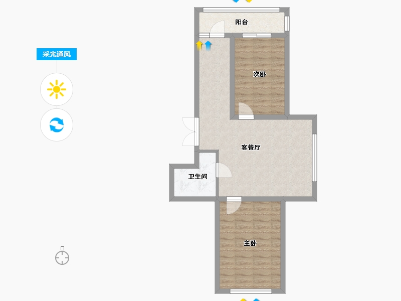 黑龙江省-绥化市-世福汇-66.37-户型库-采光通风