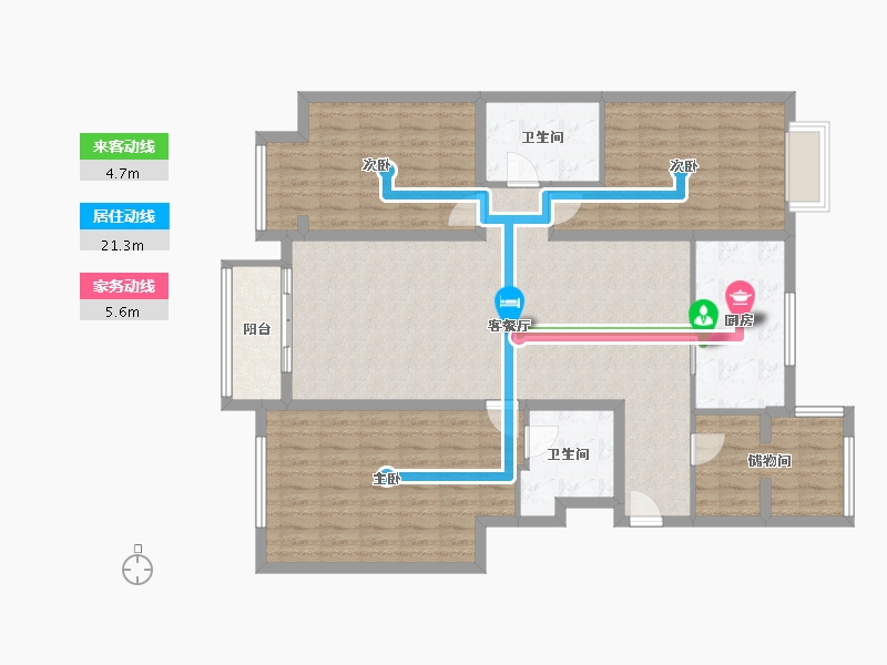 北京-北京市-开阳里小区-五区-135.20-户型库-动静线