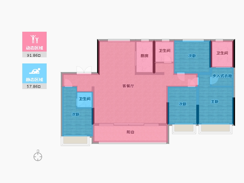 山东省-淄博市-天兴书院尚品-150.20-户型库-动静分区