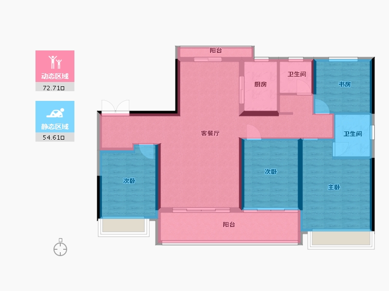 浙江省-台州市-嘉里铭座-114.40-户型库-动静分区