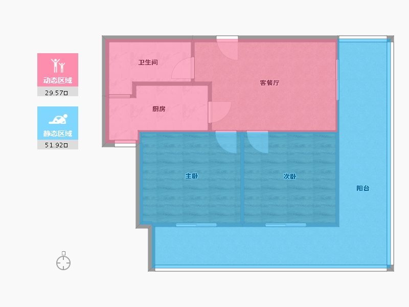 四川省-成都市-天鹅湖北苑-65.29-户型库-动静分区