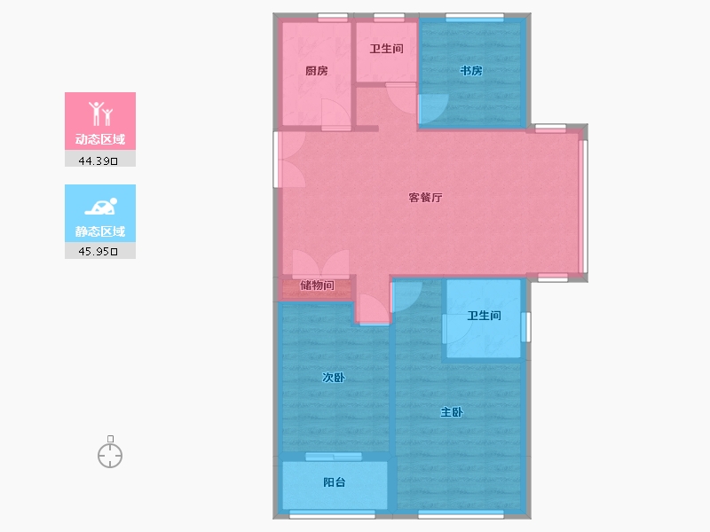 浙江省-丽水市-百川润城-88.00-户型库-动静分区