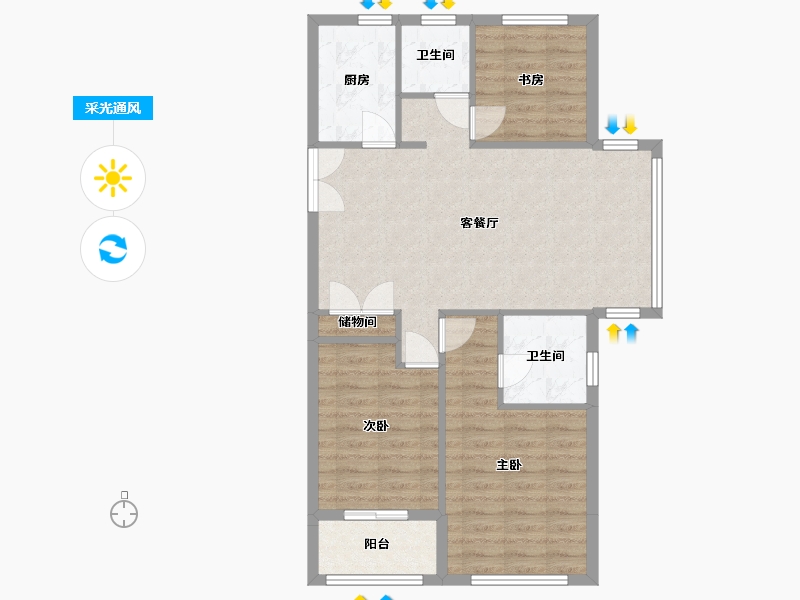 浙江省-丽水市-百川润城-88.00-户型库-采光通风