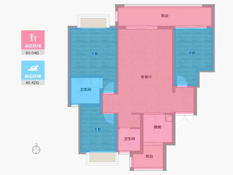 云南省-昆明市-中南新城云樾-88.80-户型库-动静分区