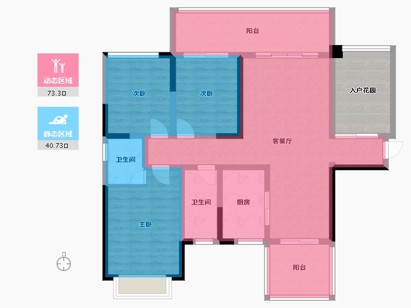 湖南省-湘潭市-涓江天易和府-116.38-户型库-动静分区