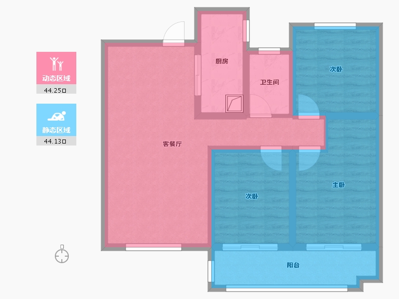 陕西省-西安市-万科城市之光-南区-84.00-户型库-动静分区