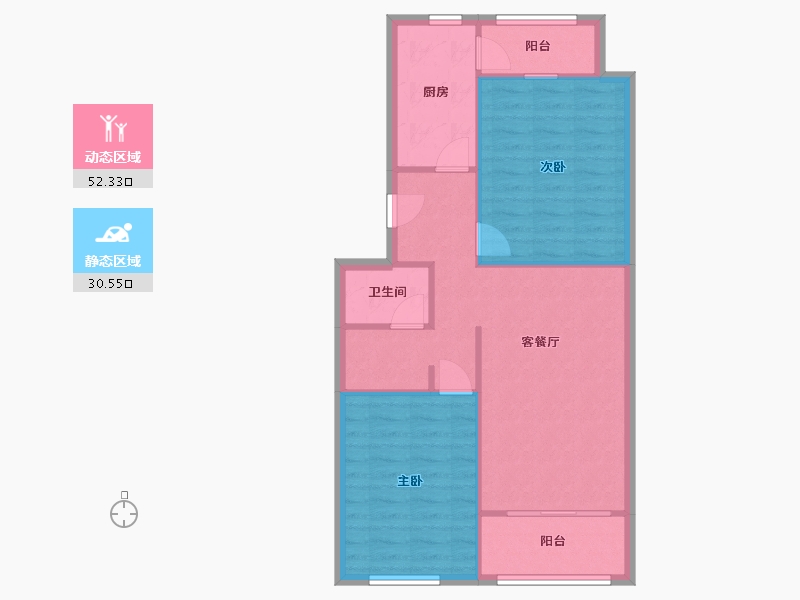 北京-北京市-常营民族家园-B区-74.72-户型库-动静分区