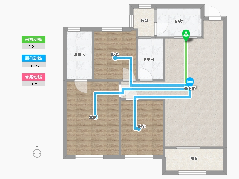 广东省-惠州市-石湾帝庭公馆-85.00-户型库-动静线