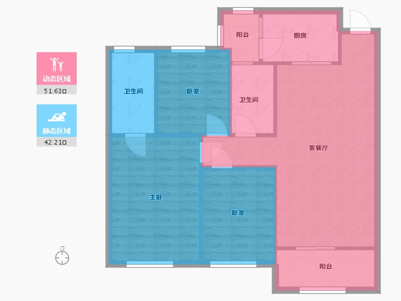 广东省-惠州市-石湾帝庭公馆-85.00-户型库-动静分区