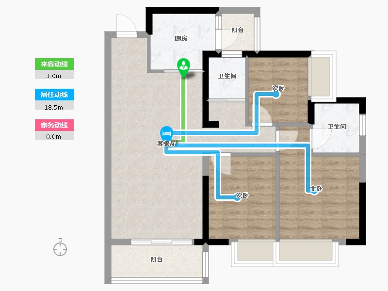 广西壮族自治区-梧州市-万达滨江城-78.40-户型库-动静线