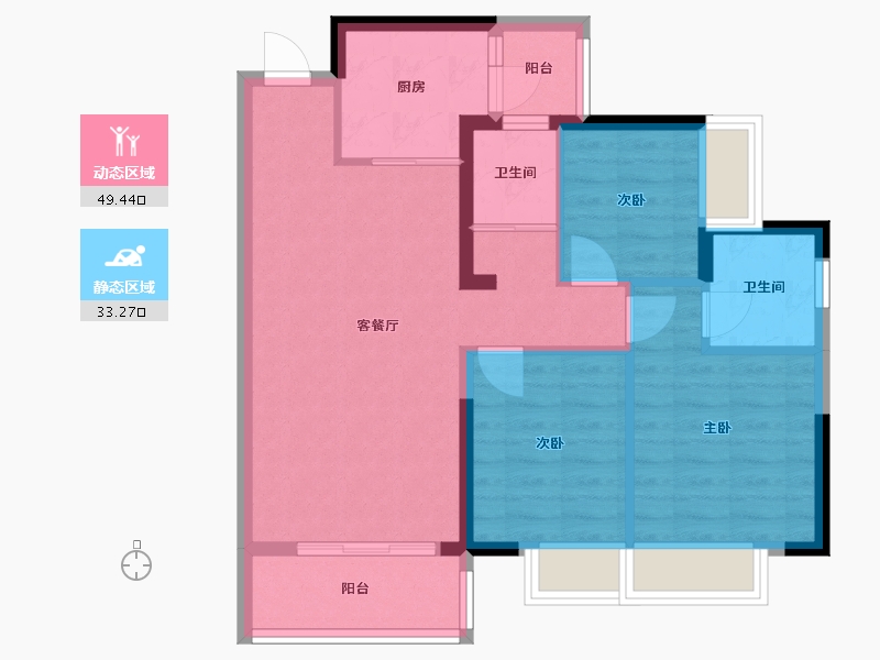 广西壮族自治区-梧州市-万达滨江城-78.40-户型库-动静分区