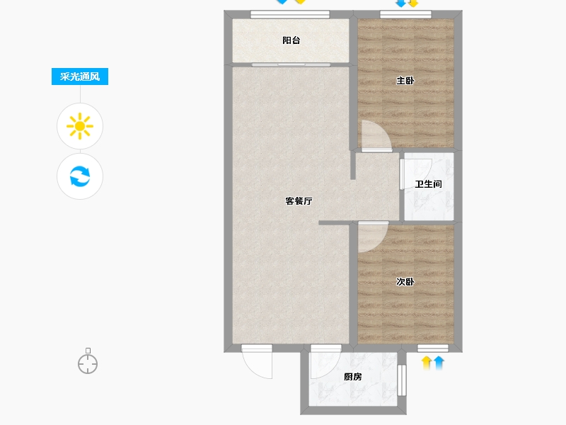 河北省-沧州市-贻成·御景狮城-68.80-户型库-采光通风