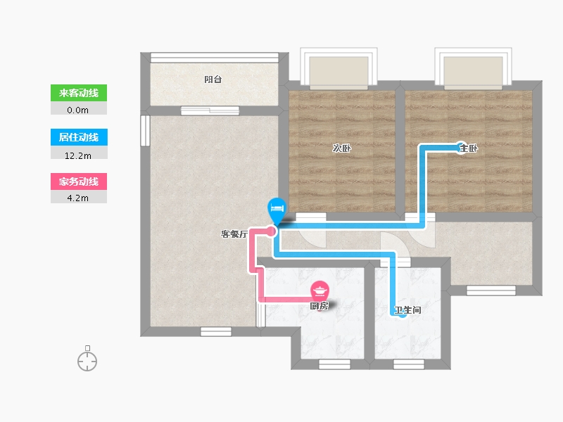 江苏省-苏州市-新世纪绿树湾-65.35-户型库-动静线