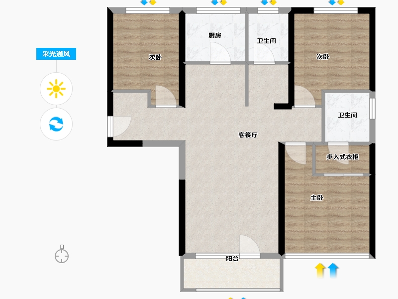 河北省-张家口市-铁建益书苑-92.00-户型库-采光通风