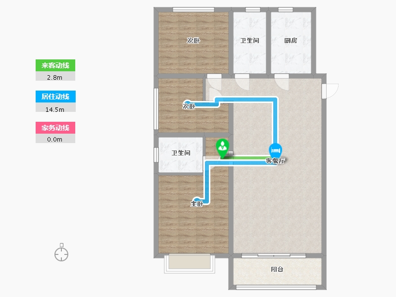 陕西省-渭南市-朝阳云著-107.60-户型库-动静线