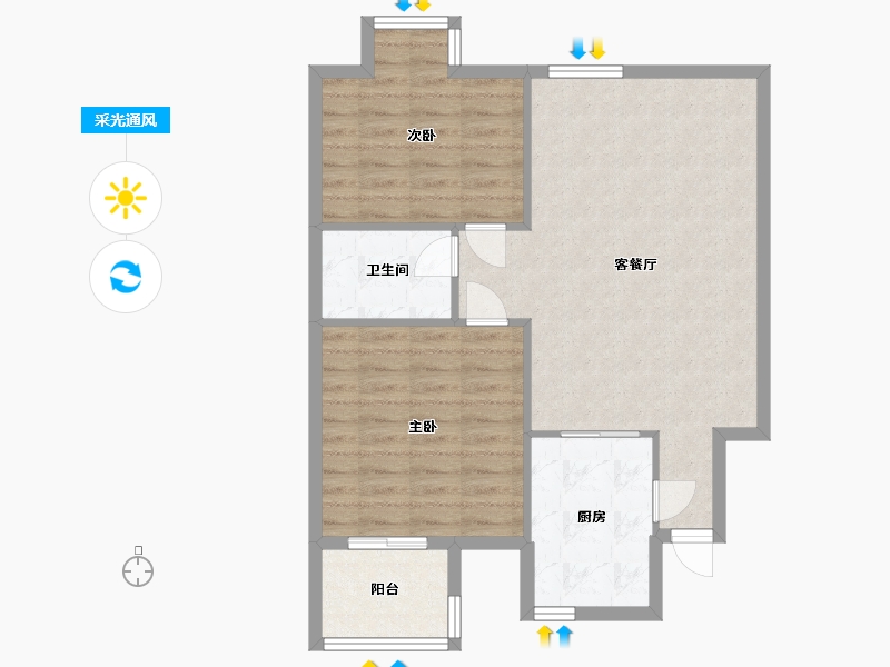 陕西省-西安市-曲江澜山-84.19-户型库-采光通风