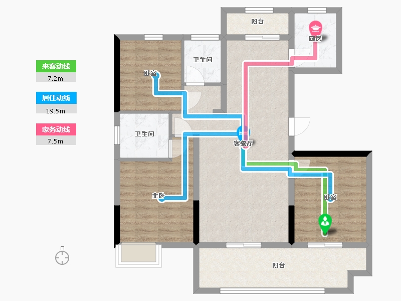 湖北省-咸宁市-咸宁壹号院-101.30-户型库-动静线