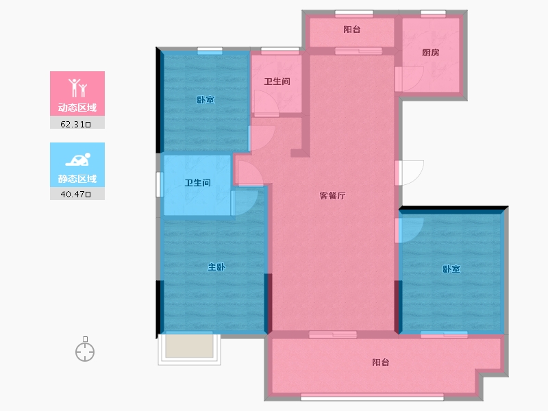 湖北省-咸宁市-咸宁壹号院-101.30-户型库-动静分区