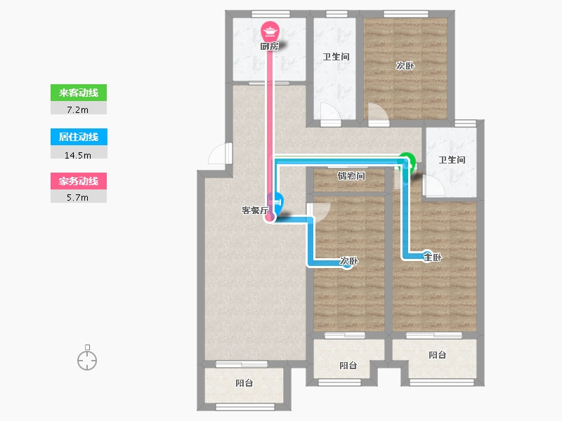 河北省-保定市-中廉良小区-100.80-户型库-动静线