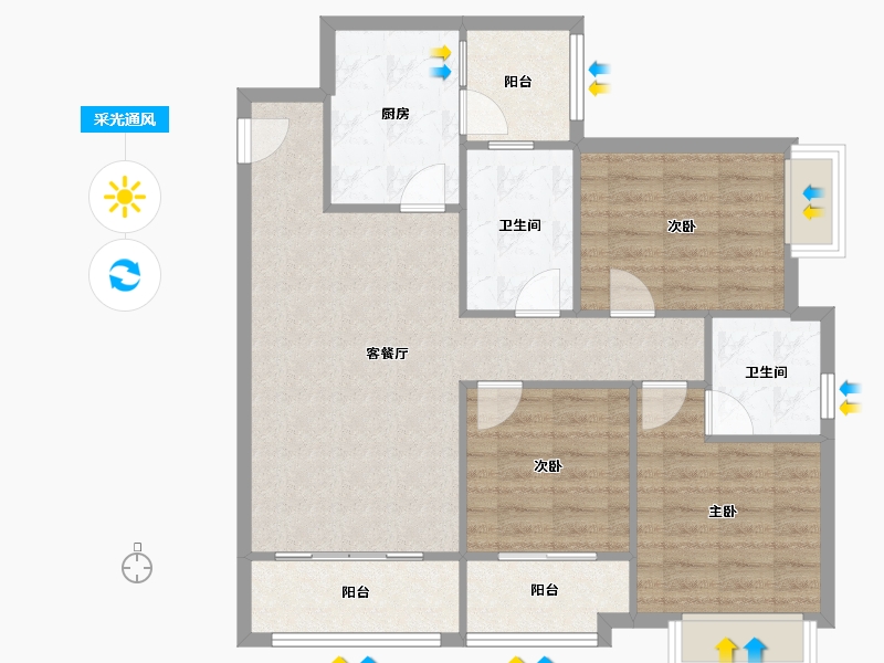 河北省-廊坊市-港中旅海泉湾-88.20-户型库-采光通风