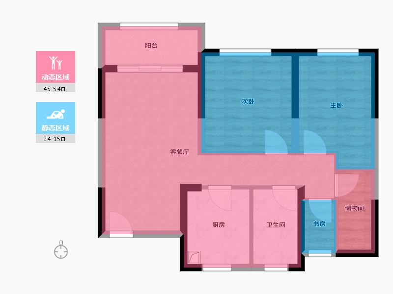 江苏省-盐城市-海铂花园-61.17-户型库-动静分区