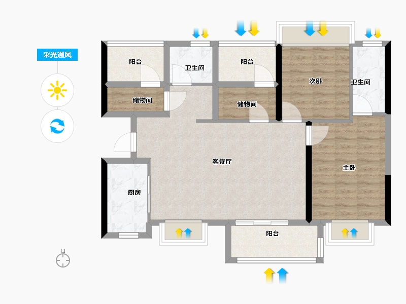 广东省-广州市-星图-88.00-户型库-采光通风