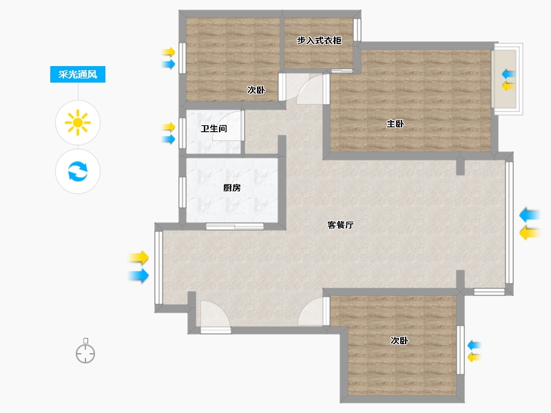 安徽省-合肥市-合肥市航空新城-107.86-户型库-采光通风