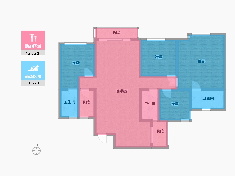 广东省-广州市-顺德碧桂园东苑-130.00-户型库-动静分区