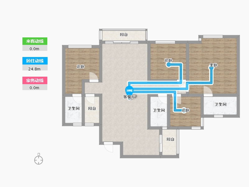 广东省-广州市-顺德碧桂园东苑-130.00-户型库-动静线