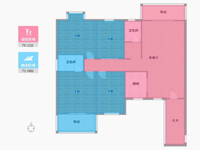 江苏省-南京市-屏东城-东区-133.90-户型库-动静分区