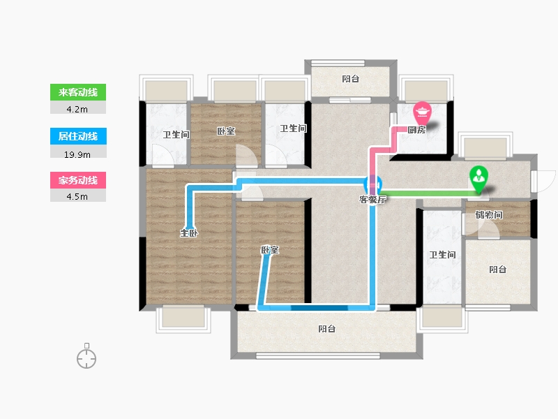 广东省-广州市-碧桂园凤凰湾-114.81-户型库-动静线