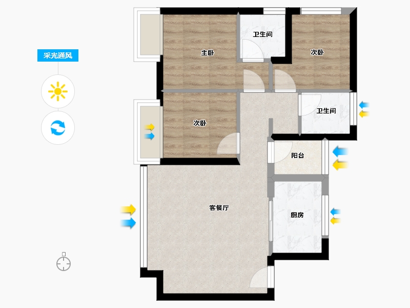 福建省-厦门市-保利中交云上-71.20-户型库-采光通风