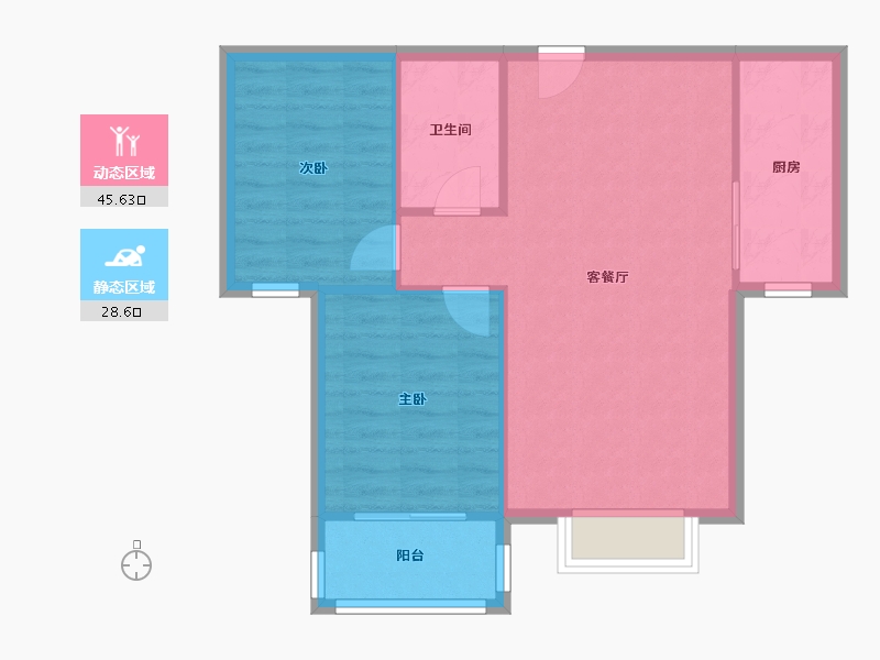 河北省-石家庄市-玉龙小区-72.52-户型库-动静分区