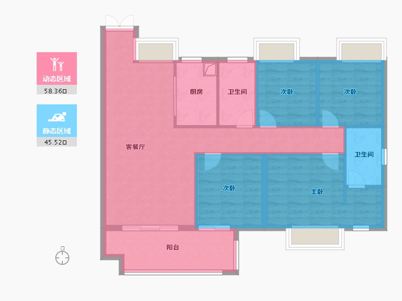 江西省-吉安市-滨江翡翠城-93.78-户型库-动静分区