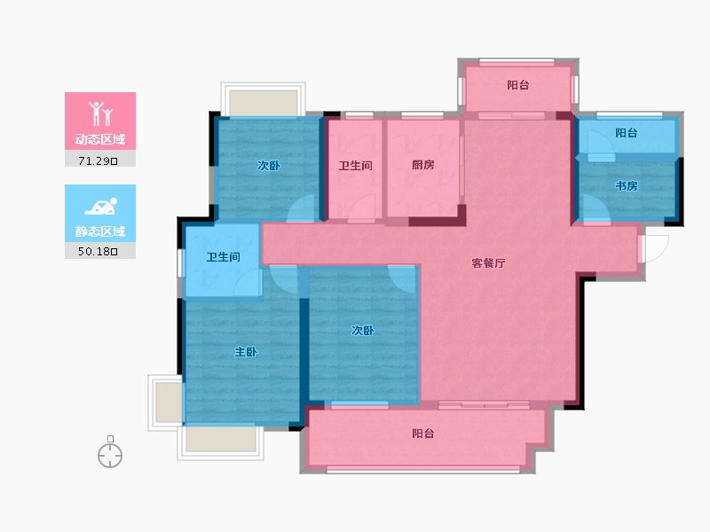 湖南省-郴州市-宜章大汉时代广场-108.00-户型库-动静分区