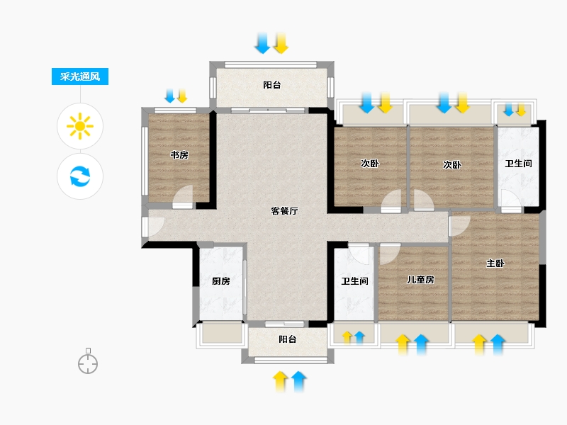 广西壮族自治区-钦州市-晨华城市广场-113.10-户型库-采光通风