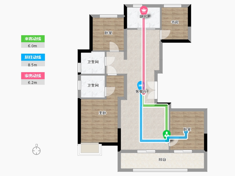 浙江省-宁波市-文辰府-102.40-户型库-动静线