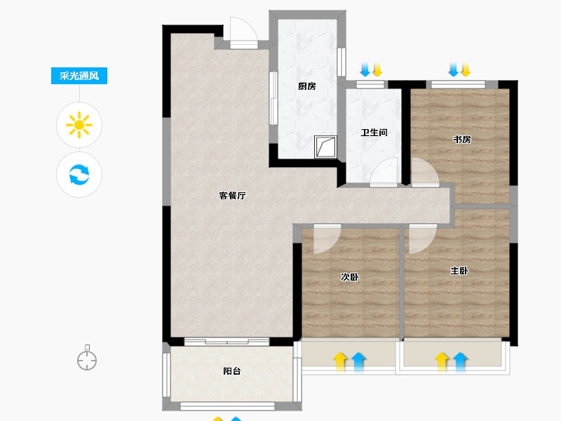 湖南省-郴州市-岭南府-83.20-户型库-采光通风