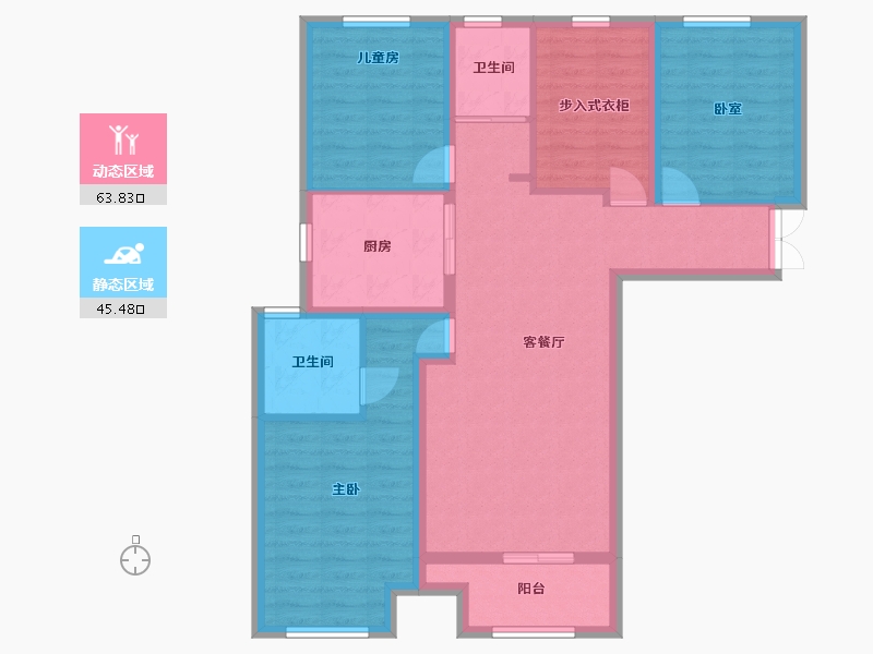 河南省-郑州市-威龙中心城-78.40-户型库-动静分区